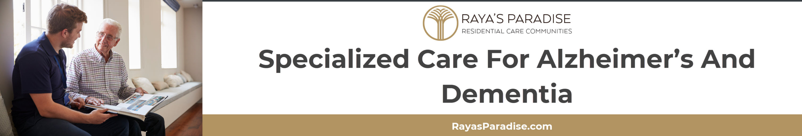 A calm memory care environment with caregivers engaging a senior in structured activities.