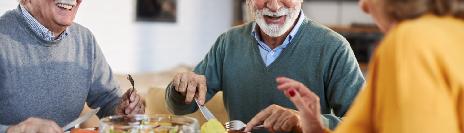 Seniors Eating at Assisted Living Community