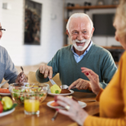 Seniors Eating at Assisted Living Community