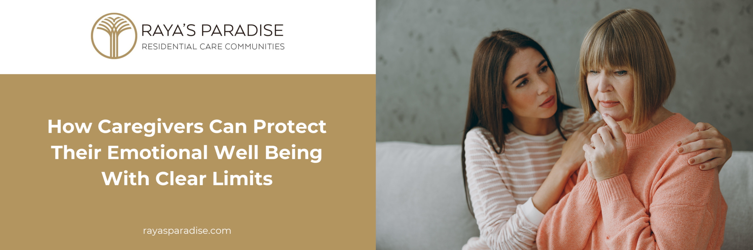 Healthy Caregiver Boundaries An adult child speaks calmly while setting limits during a difficult conversation with an irritable elderly parent.