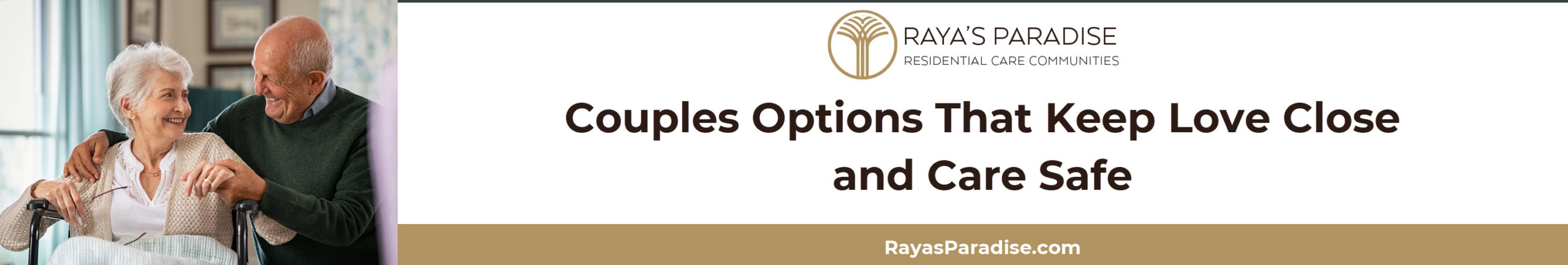 This section describes couples housing options in assisted living including shared rooms, adjacent rooms, and different care areas with shared activities.