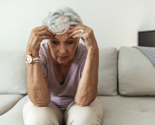 Senior Caregiver Experiencing Burnout Symptoms