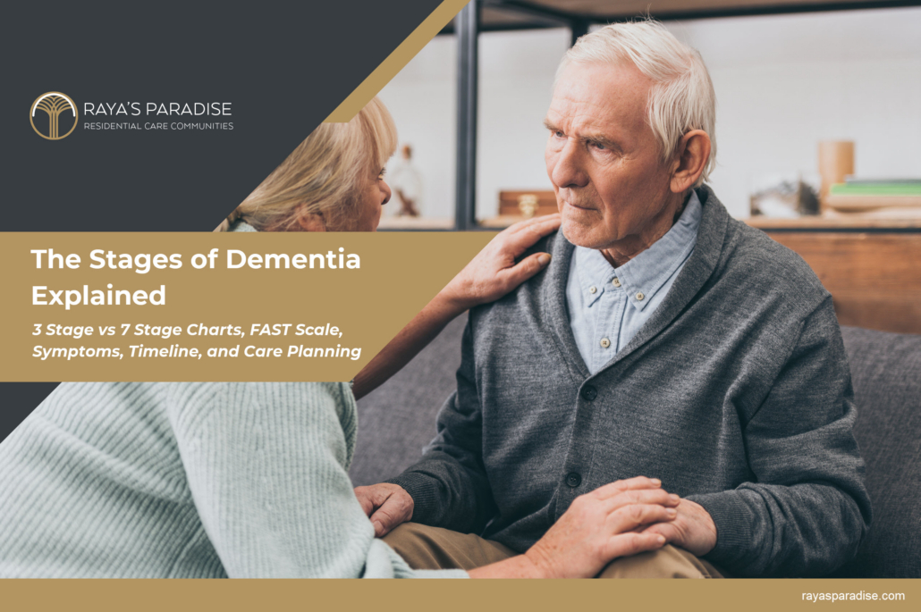 The Stages of Dementia Explained - 3 Stage vs 7 Stage Charts, FAST Scale, Symptoms, Timeline, and Care Planning