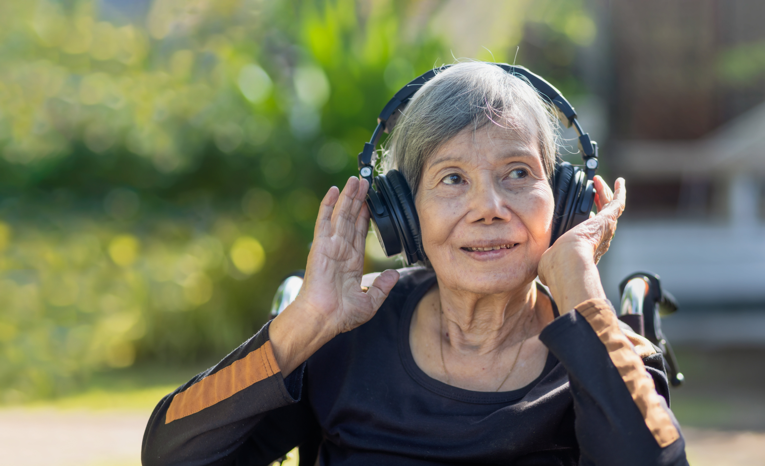 Senior Enjoying Music