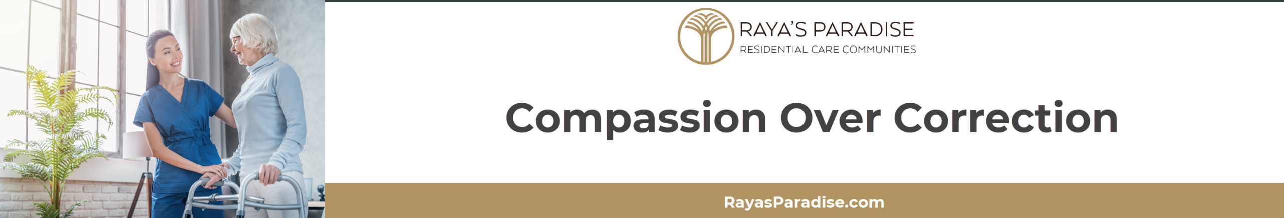 Caregiver calmly redirecting an older adult with dementia in a peaceful living space.