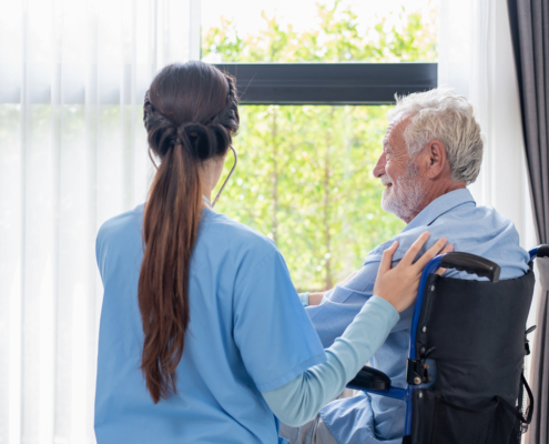 Caregiver with Dementia Patient