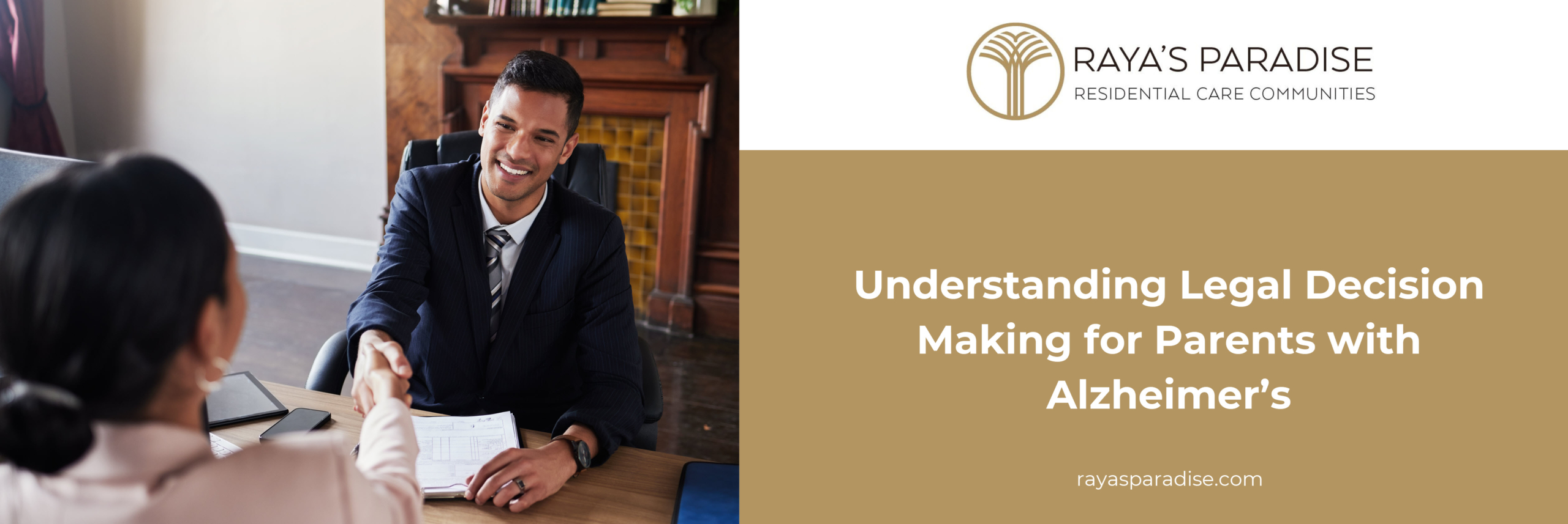 An adult child meets with an elder law attorney to review decision making documents needed to sell a parent’s home affected by Alzheimer’s.