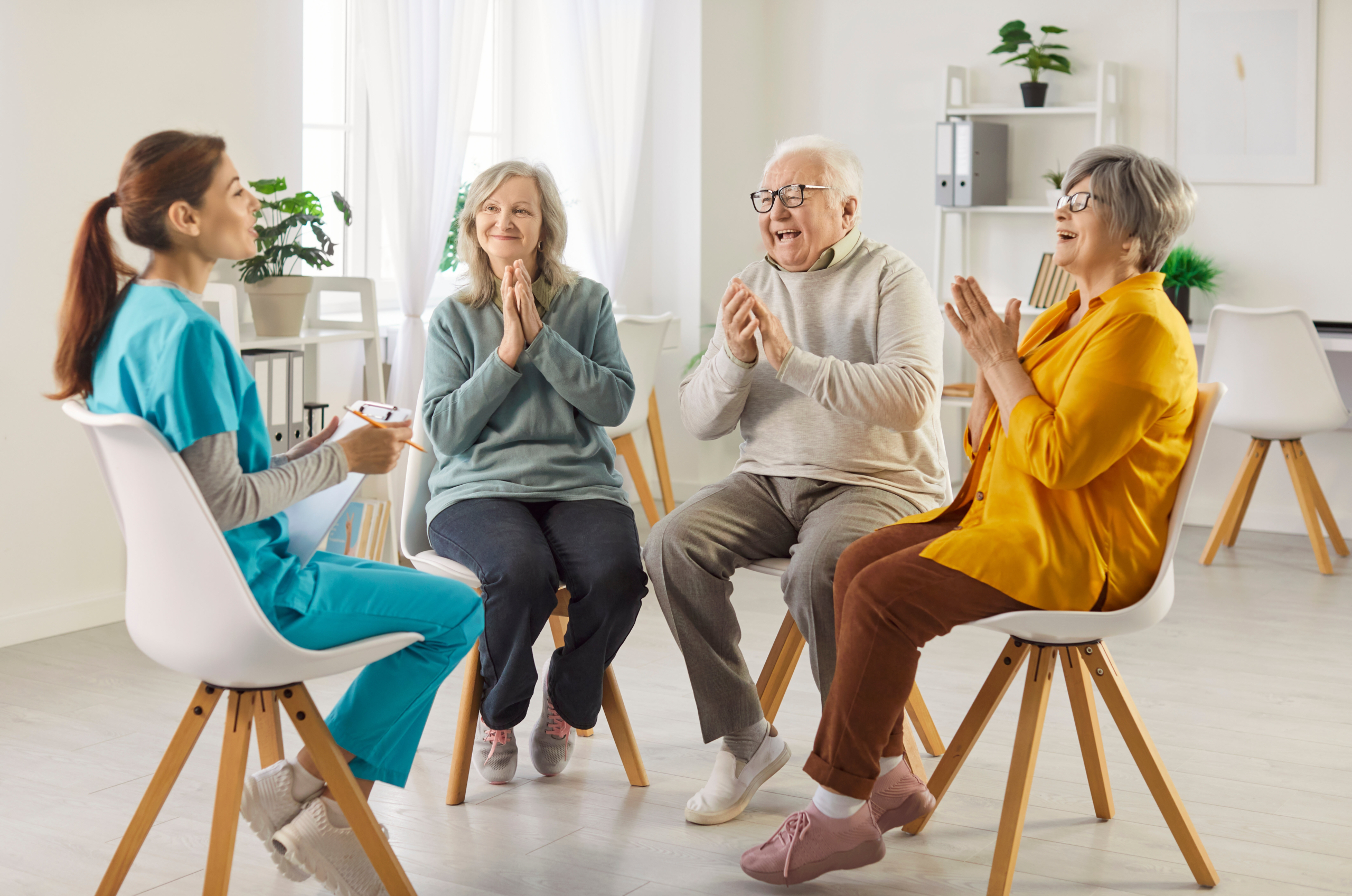 Residents and caregivers enjoying daily activities and personalized care in an assisted living community focused on comfort, safety, and independence.