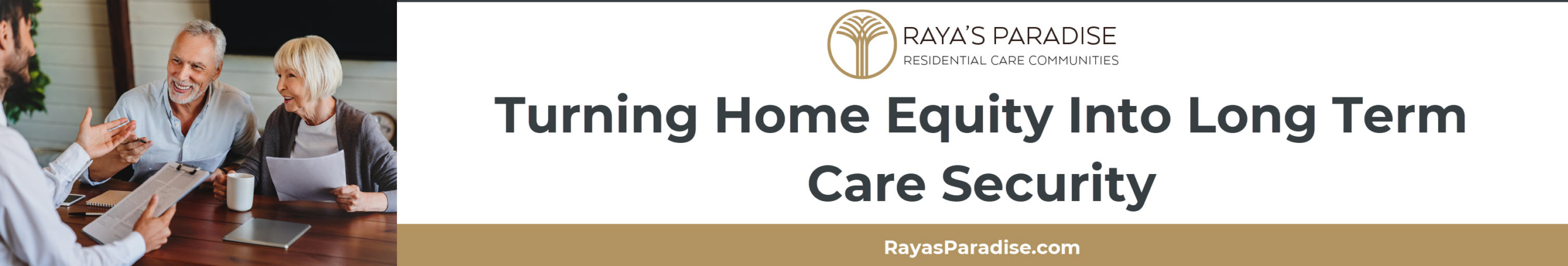 Senior reviewing home sale documents with an adult child at a kitchen table.