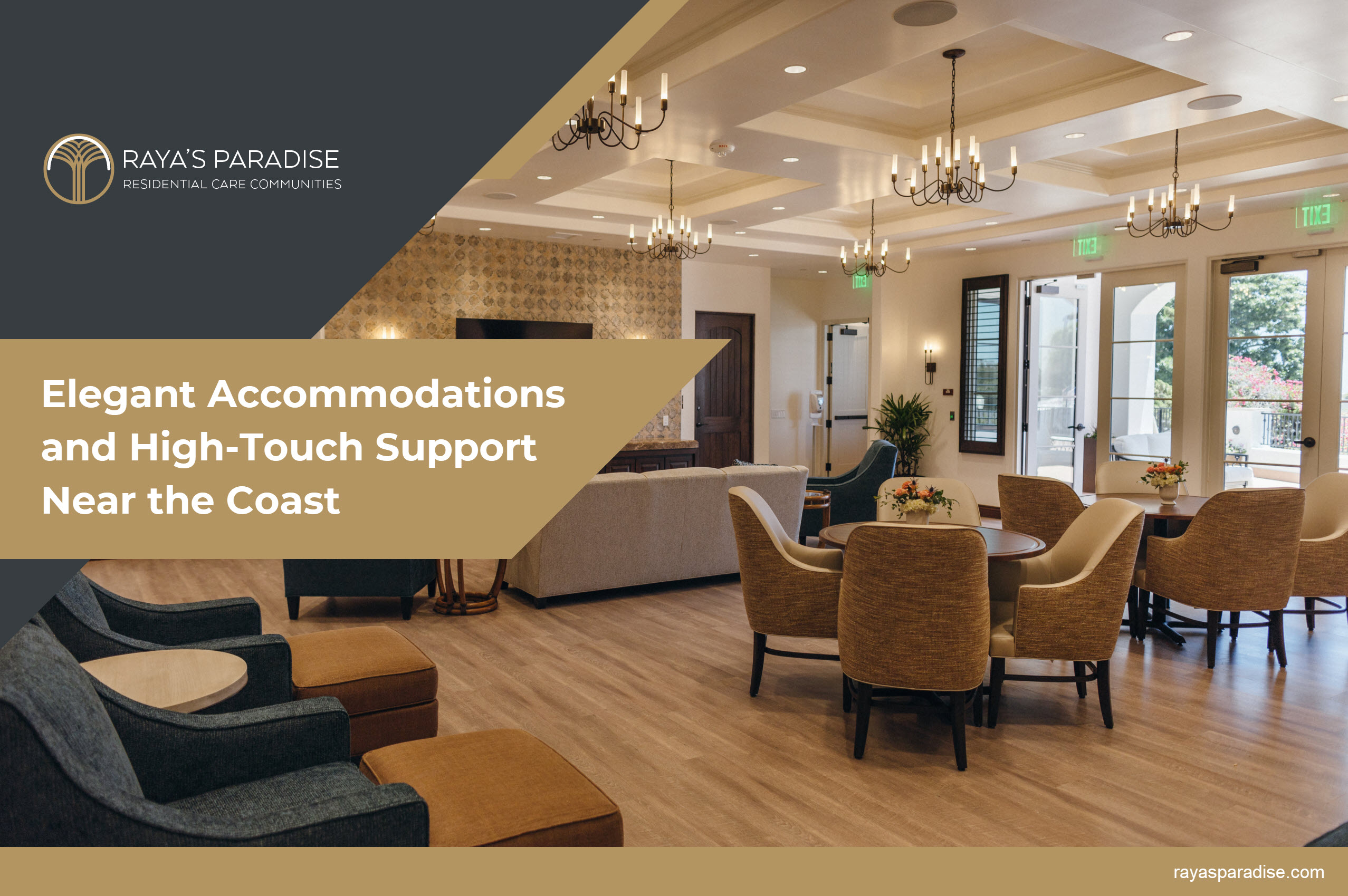 Elegant common spaces and coastal surroundings in an Orange County senior living community