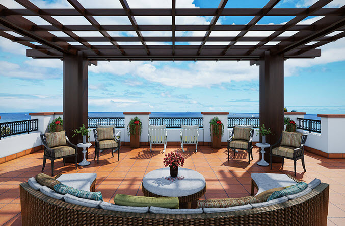 The ocean view from the patio at Raya's Paradise in San Clemente, CA
