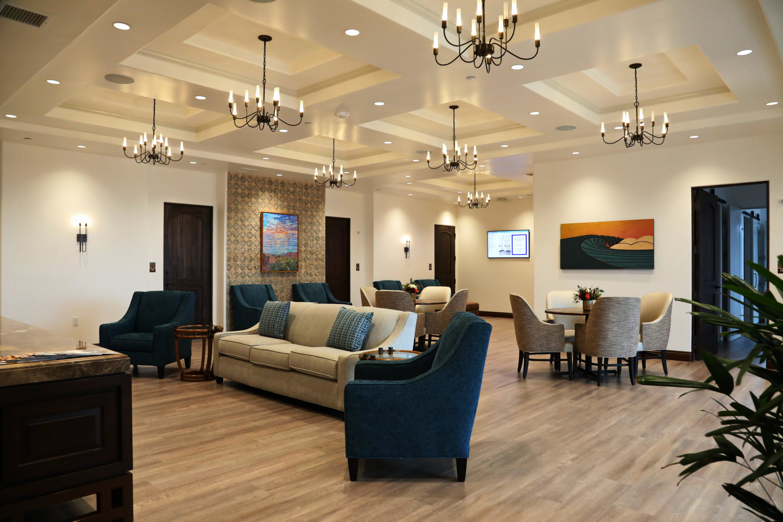 Luxurious shared lounge area at Raya's Paradise in San Clemente