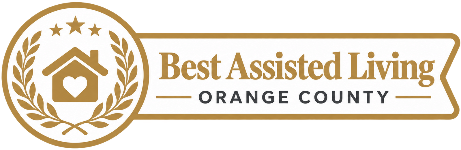 An award badge for best assisted living in Orange County awarded to Raya's Paradise
