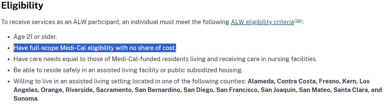 Covers how the Medi-Cal Assisted Living Waiver can pay for care services when private funds run low.